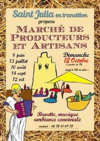 Marché animé de producteurs et artisans ce dimanche 12 octobre. Le dimanche 12 octobre 2014 à Saint Julia. Haute-Garonne.  09H00